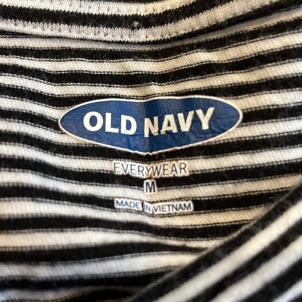 FREE With Any Purchase- Old Navy Everywear Black/White Striped Top - Picture 2 of 3